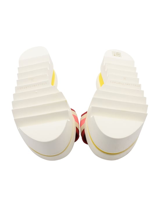 Stella Mccartney – Plateau-Slides mit Farbblockdesign aus weißem Kunstleder - Image 5