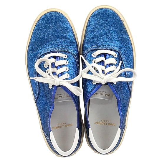 Saint Laurent Low-Top-Sneakers in Blau Glitter - Image 3