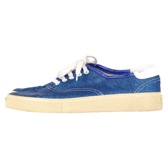 Saint Laurent Low-Top-Sneakers in Blau Glitter - Image 4
