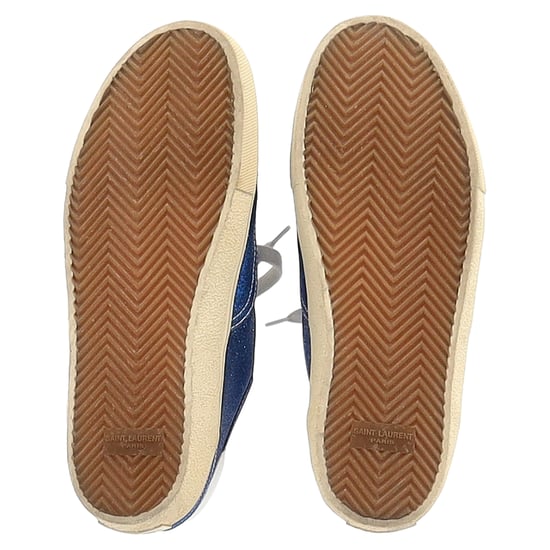 Saint Laurent Low-Top-Sneakers in Blau Glitter - Image 6