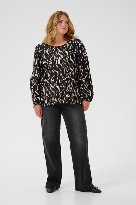 Langarm-Bluse KCmilina Langarm-Bluse Regular fit black brown - Image 2