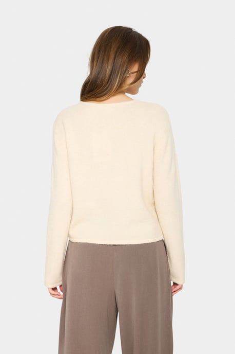 Strickjacke LarnaSZ Strickjacke Gerade Passform offwhite - Image 3