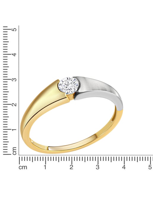 Celesta Gold Ring 375/- Gelbgold 2farbig Zirkonia - Image 4