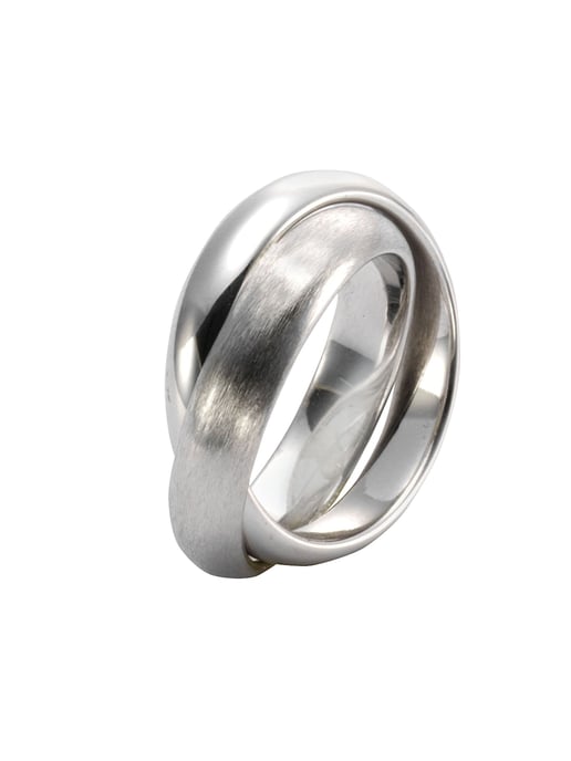 Celesta Silber Ring 925 Sterling Silber zweireihig - Image 1