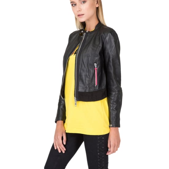 Diesel - L-lyssa-c - Schwarze, Kurz Geschnittene Lederjacke In Schwarz - Image 3