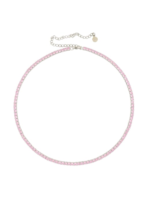 Fashionbox Collier rhodiniert mit Zirkonia pink - Image 1