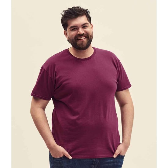 Fruit Of The Loom Herren T-Shirt Iconic (Burgunder) - Image 4