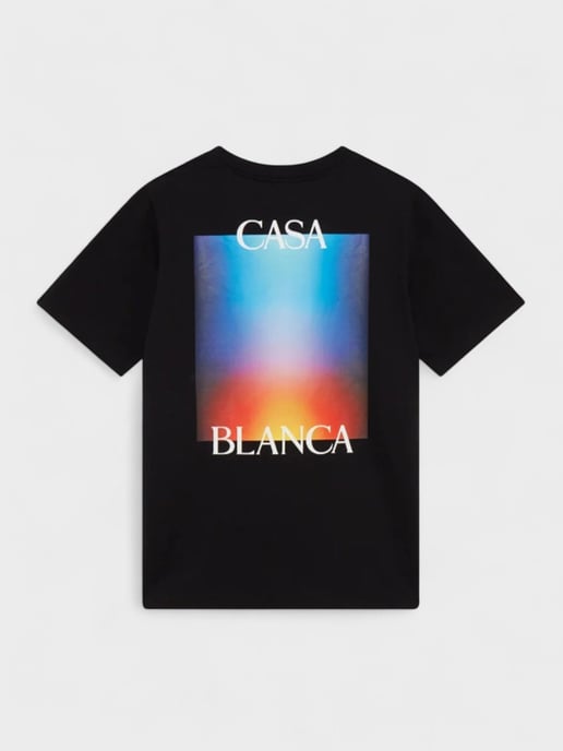 Casablanca Gradient Stacked Logo Schwarzes T-shirt - Image 1