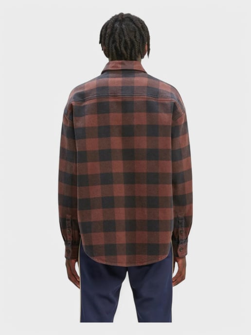 Palm Angels Karo-Muster Overshirt 'Braun/Off-White' - Image 2