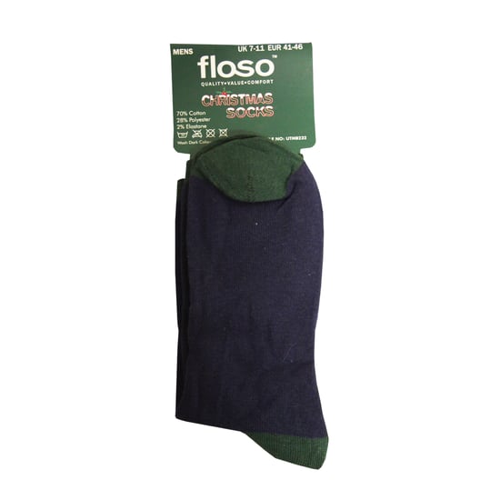 FLOSO - Socken für Männer, Weihnachtsmann, Weihnachten (Marineblau) - Image 2