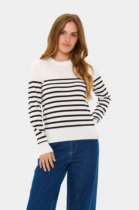 Strickpullover MilaSZ Strickpullover Gerade Passform black offwhite - Image 2
