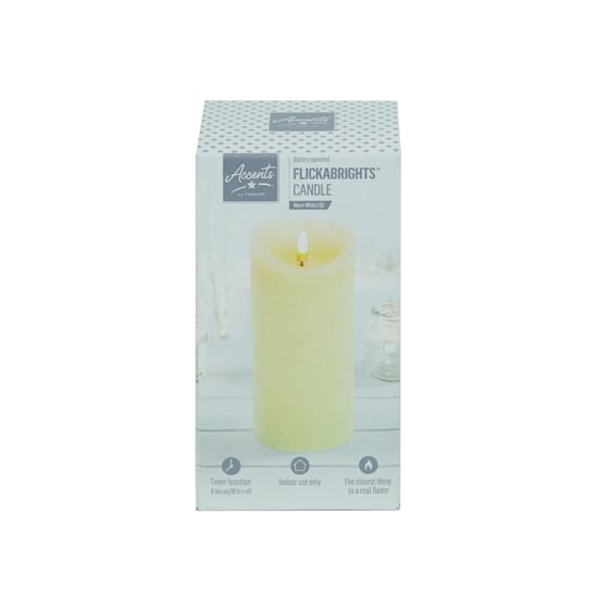 Premier - Flimmern Kerze, Strukturiert (Creme) - Image 1