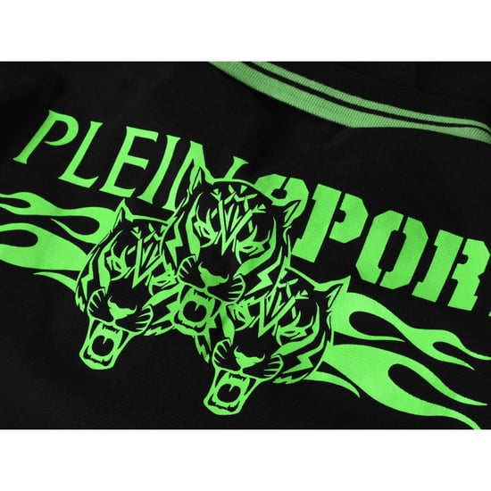Plein Sport - Schwarzes Poloshirt Mit Doppelstreifenkragen Und Tiger-design Auf Der Rückseite - Image 4