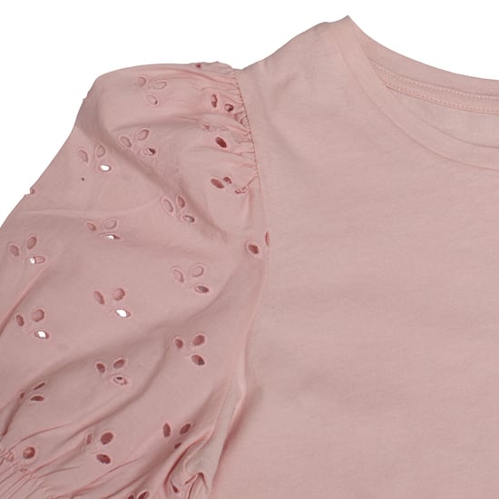 Mädchen-T-Shirt mit bestickten Puffärmeln 601395 - Image 2