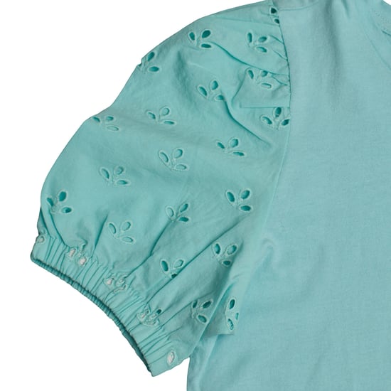 Mädchen-T-Shirt mit bestickten Puffärmeln 601395 - Image 2