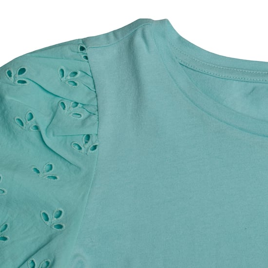 Mädchen-T-Shirt mit bestickten Puffärmeln 601395 - Image 3