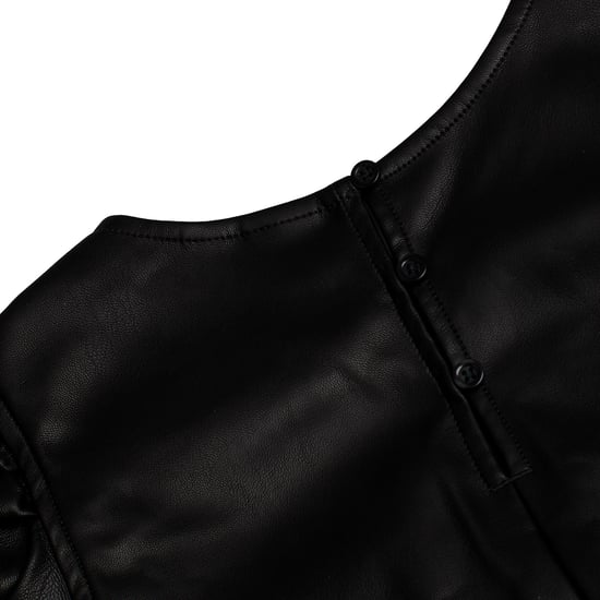 Kunstlederkleid mit Puffärmeln 786914 für Mädchen - Image 3