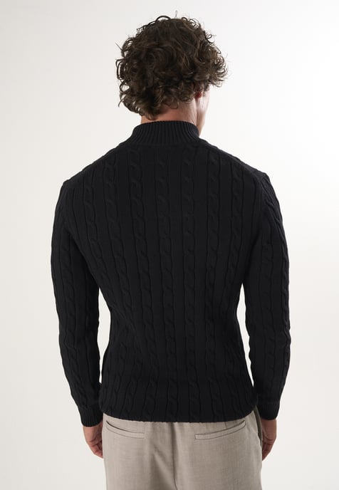 Pullover Kabelstrick-Pullover Mit Halbem Reißverschluss - Image 4