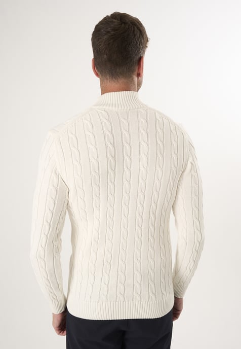 Pullover Kabelstrick-Pullover Mit Halbem Reißverschluss - Image 4