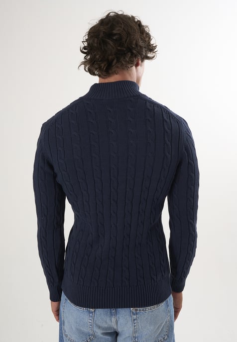 Pullover Kabelstrick-Pullover Mit Halbem Reißverschluss - Image 4
