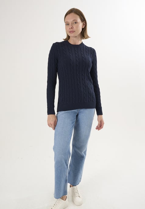 Pullover Kabelstrick-Pullover Mit V-Ausschnitt - Image 2