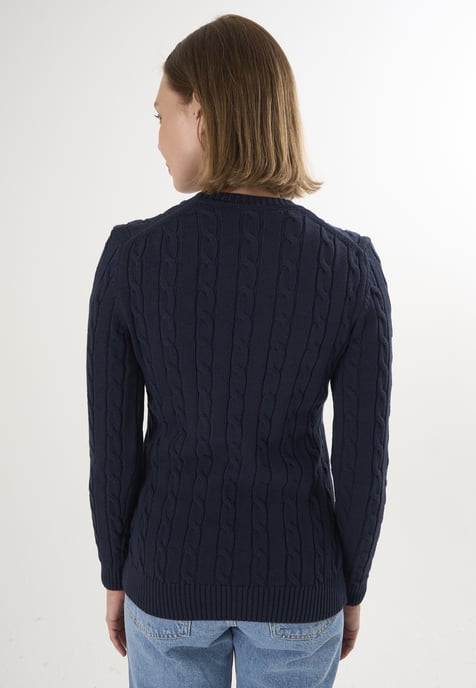 Pullover Kabelstrick-Pullover Mit V-Ausschnitt - Image 4