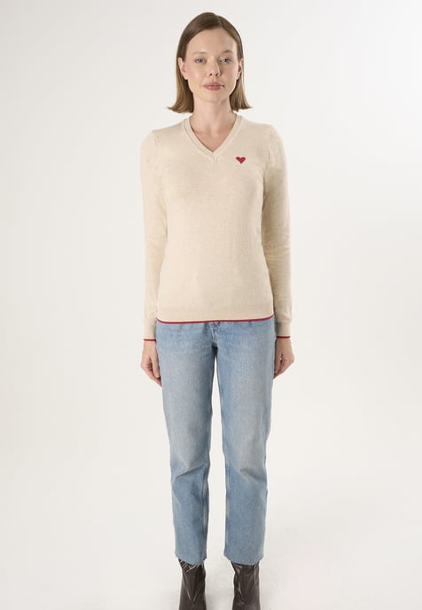 Pullover V-Ausschnitt-Strickpullover - Image 2