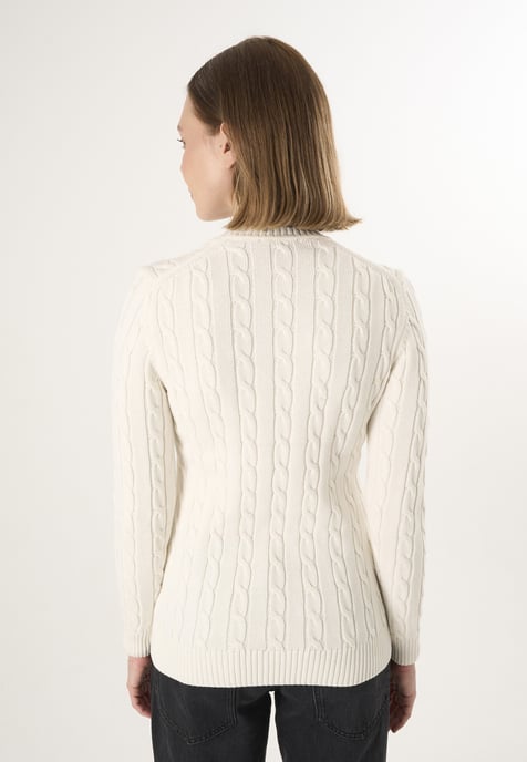 Pullover Kabelstrick-Pullover Mit V-Ausschnitt - Image 4