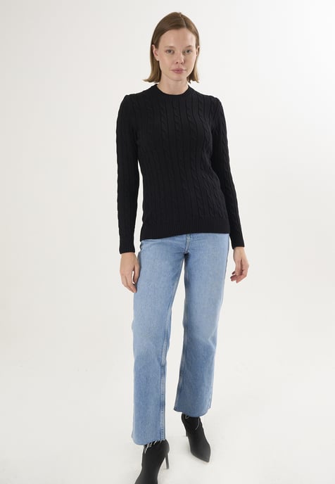 Pullover Kabelstrick-Pullover Mit V-Ausschnitt - Image 2