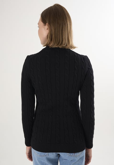 Pullover Kabelstrick-Pullover Mit V-Ausschnitt - Image 4