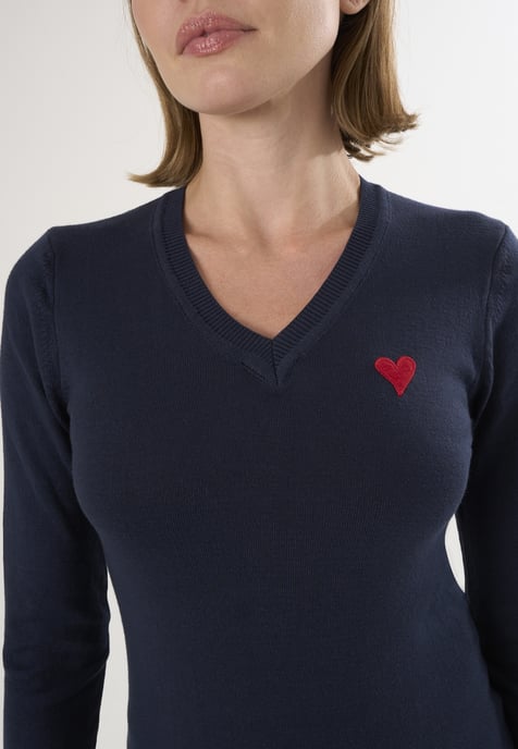 Pullover V-Ausschnitt-Strickpullover - Image 3