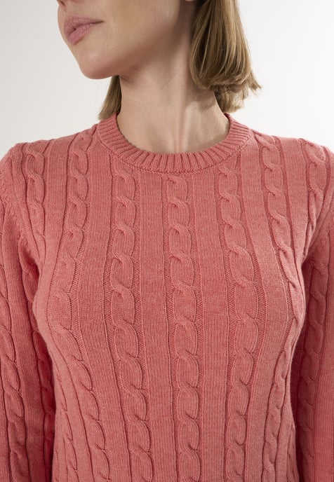 Pullover Kabelstrick-Pullover Mit V-Ausschnitt - Image 3