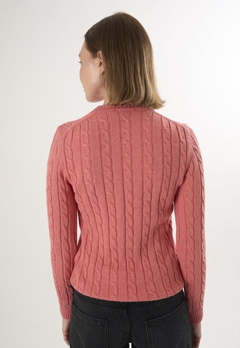 Pullover Kabelstrick-Pullover Mit V-Ausschnitt - Image 4
