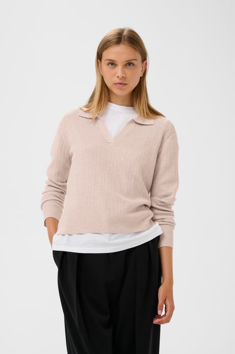 Strickpullover YenahIW Strickpullover Classic fit beige - Image 4