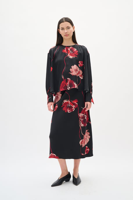 Langarm DAWNIW Langarm Lockere Passform black red - Image 2