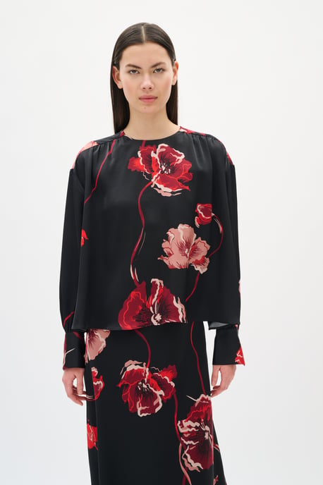 Langarm DAWNIW Langarm Lockere Passform black red - Image 4