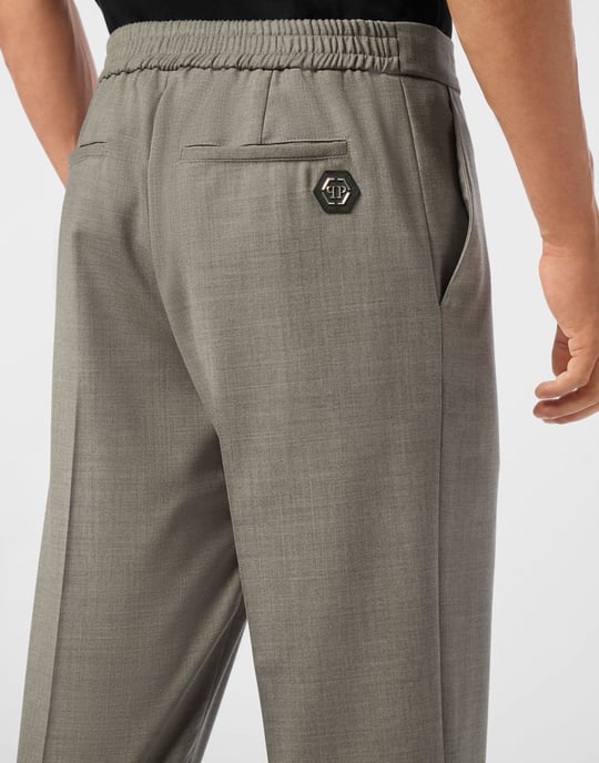 Wool Wide Leg Trousers - Image 4