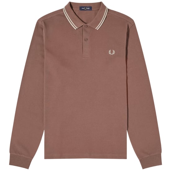 Fred Perry - Langärmliges Poloshirt In Kastanienbraun - Image 1
