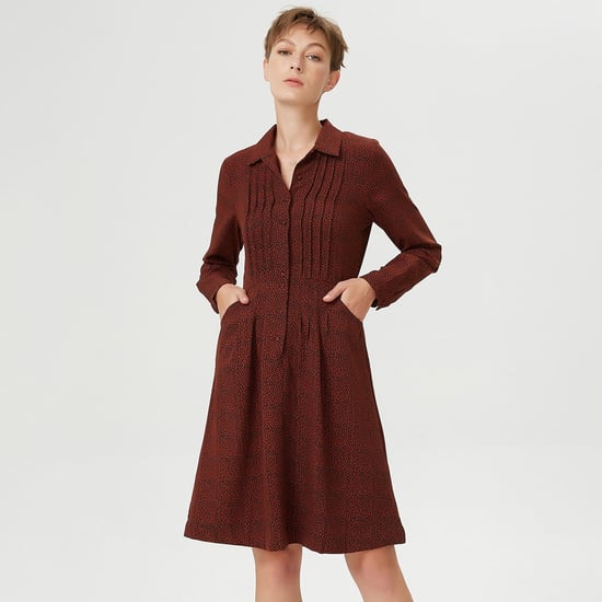 Religiöses Faltkleid mit Büste und bedrucktem Liberty Micro - Image 1