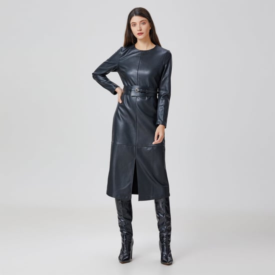 Pu-Kleid mit langen Ärmeln - Image 1