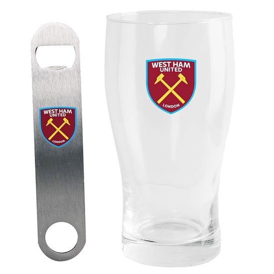 West Ham United FC Pintglas- und Flaschenöffner-Set - Image 1