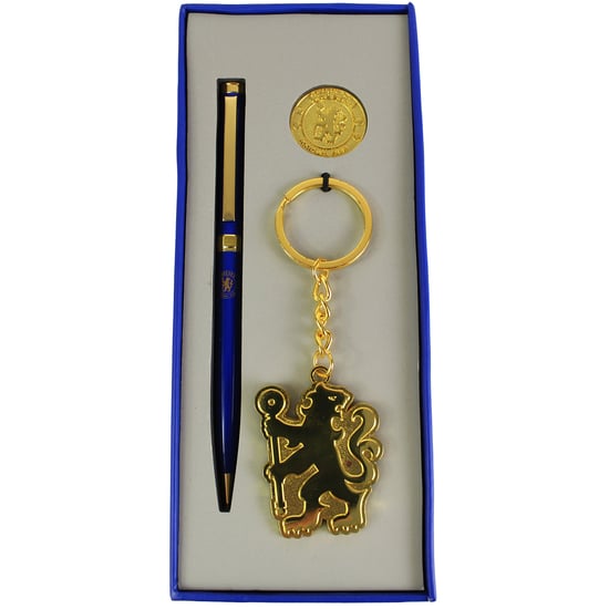 Chelsea FC 3-teiliges Stift-Abzeichen Schlüsselanhänger Geschenkset - Image 1
