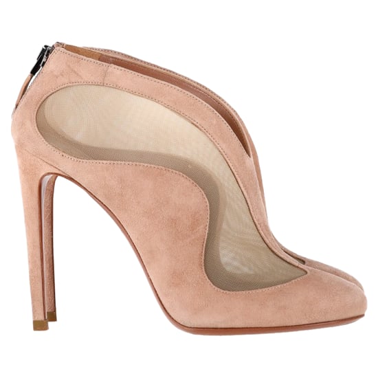 Alaïa Azzedine Netz-Ankle-Booties aus rosa Wildleder - Image 1
