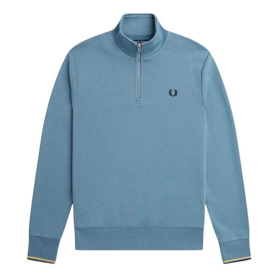 Fred Perry Unisex Erwachsenen Halbzip Tipped Sleeve Sweatshirt (Blau) - Image 1