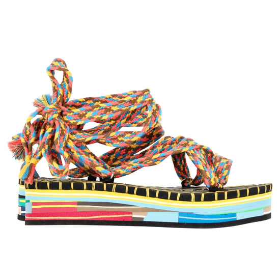 Chloé Lou-Sandalen zum Schnüren aus mehrfarbiger Baumwolle - Image 1