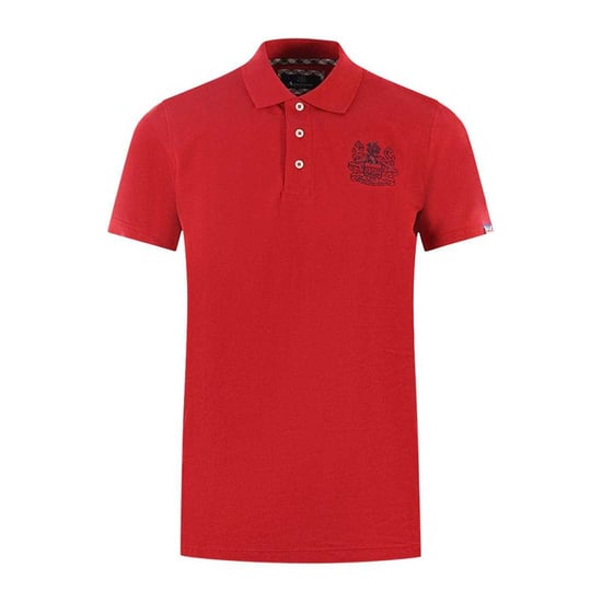 Aquascutum - Poloshirt für Herren/Damen Unisex, Ärmel mit Markenschriftzug (Rot) - Image 1