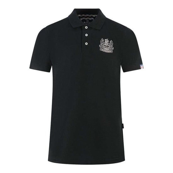Aquascutum - Poloshirt für Herren/Damen Unisex, Ärmel mit Markenschriftzug (Schwarz) - Image 1