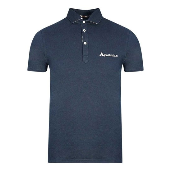 Aquascutum Unisex Erwachsene Signature Logo Polo-Shirt (Marineblau) - Image 1