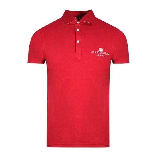 Aquascutum Unisex Erwachsene London Bold Logo Polo-Shirt (Rot) - Image 1