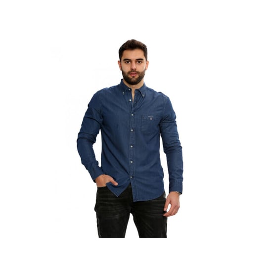 Gant Herren Regular Fit Hemd | Das Indigo Hemd - Image 1